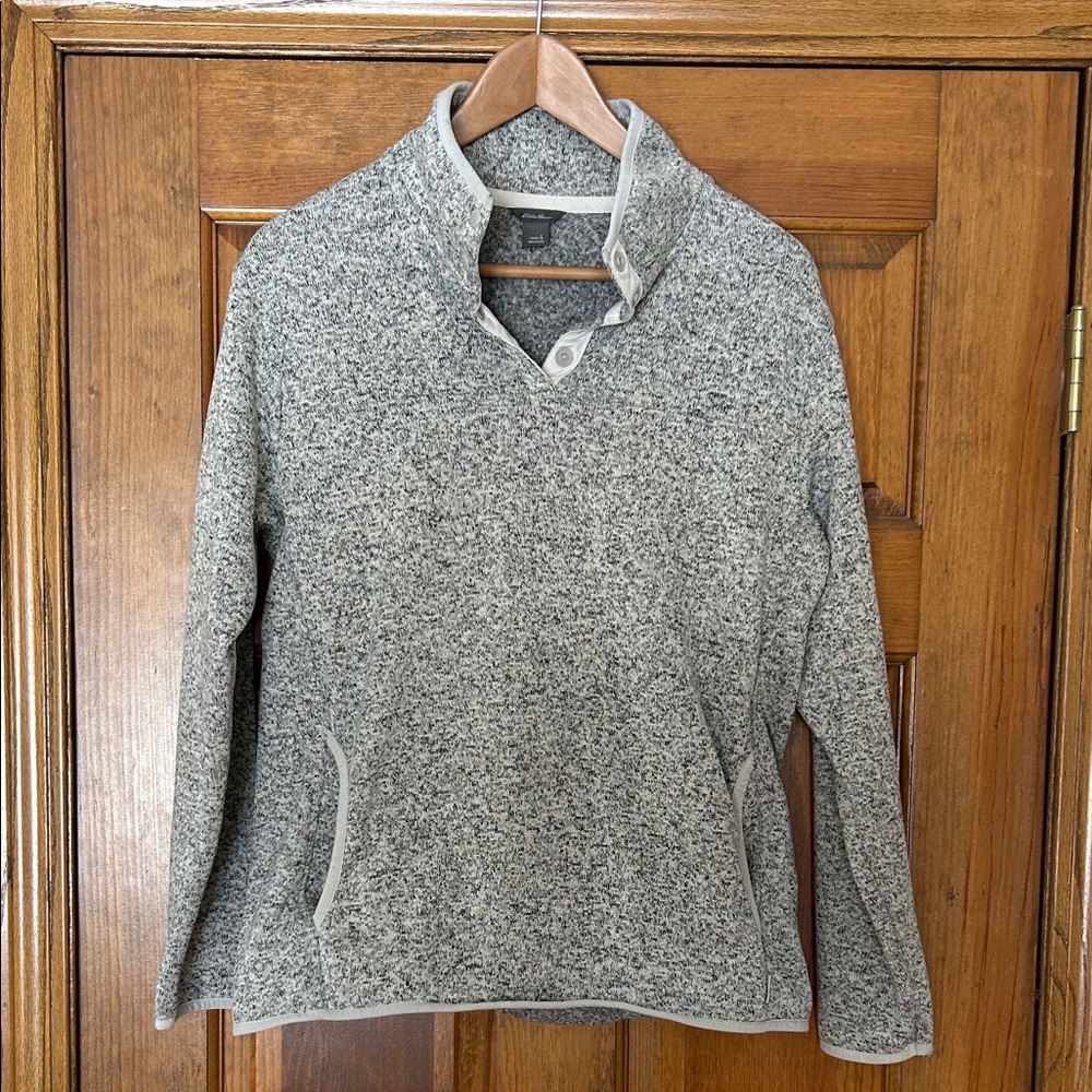 Eddie Bauer Heathered Gray Crewneck Sweater